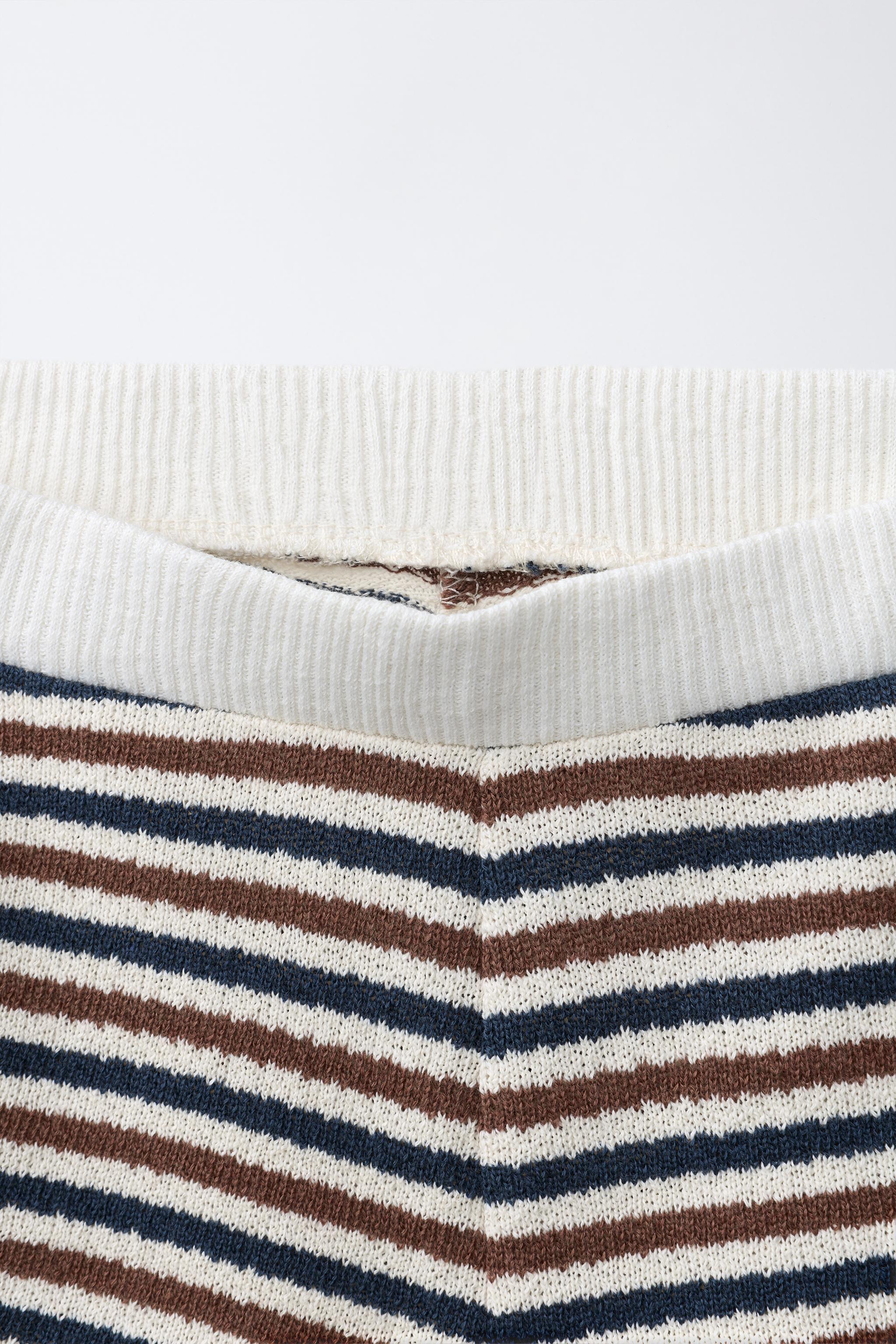 SHORT EN MAILLE À RAYURES